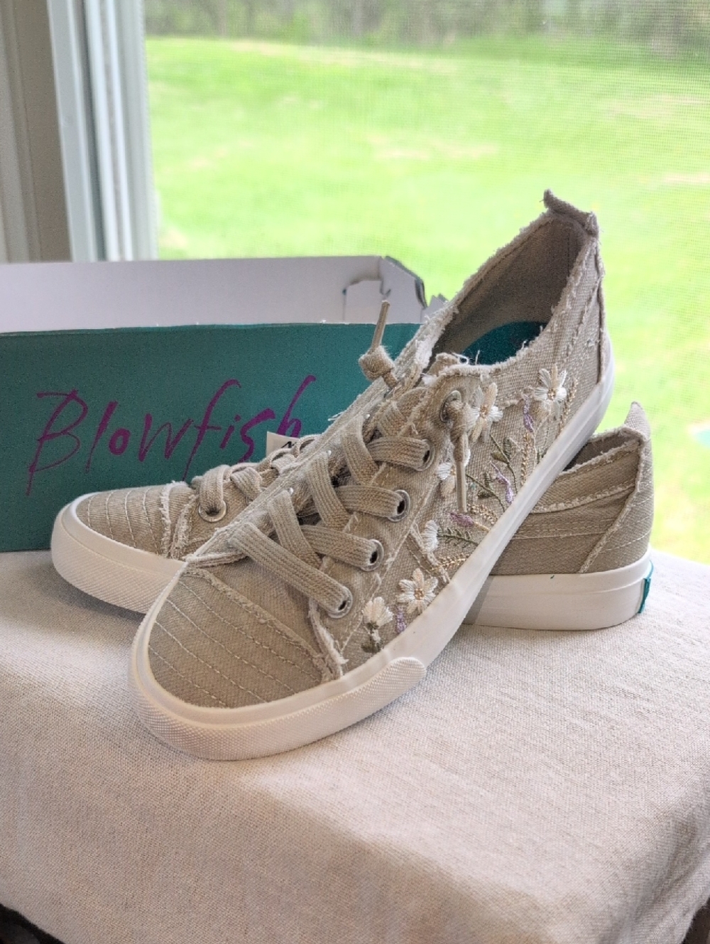 Blowfish Floral Embroidered Canvas Sneakers